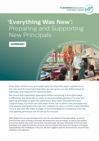 'Everything was new': Preparing and supporting new principals - Summary